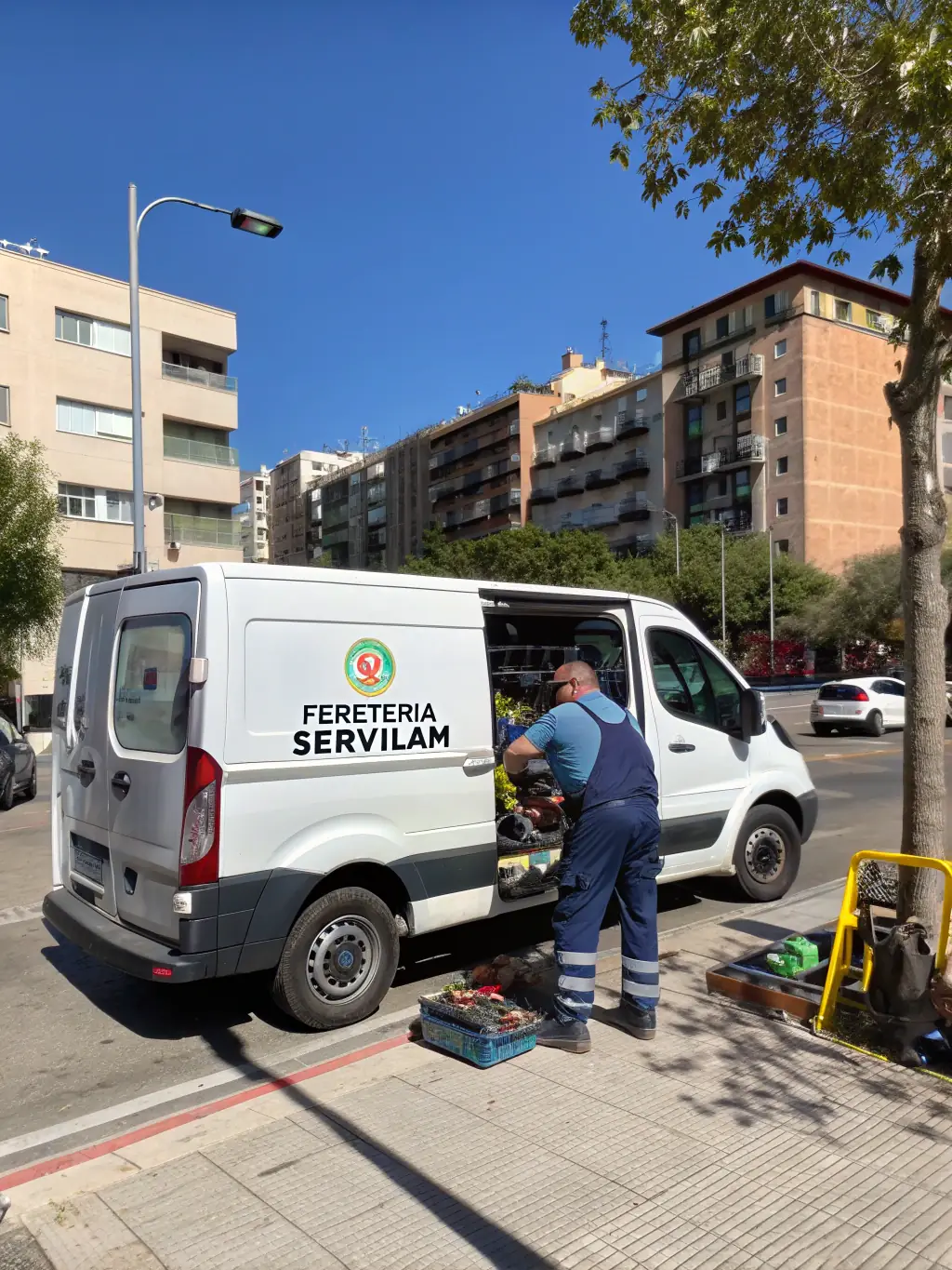 A high-quality photo of a repairservices van arriving promptly at a customer's home in Alicante, showcasing our commitment to rapid response times.