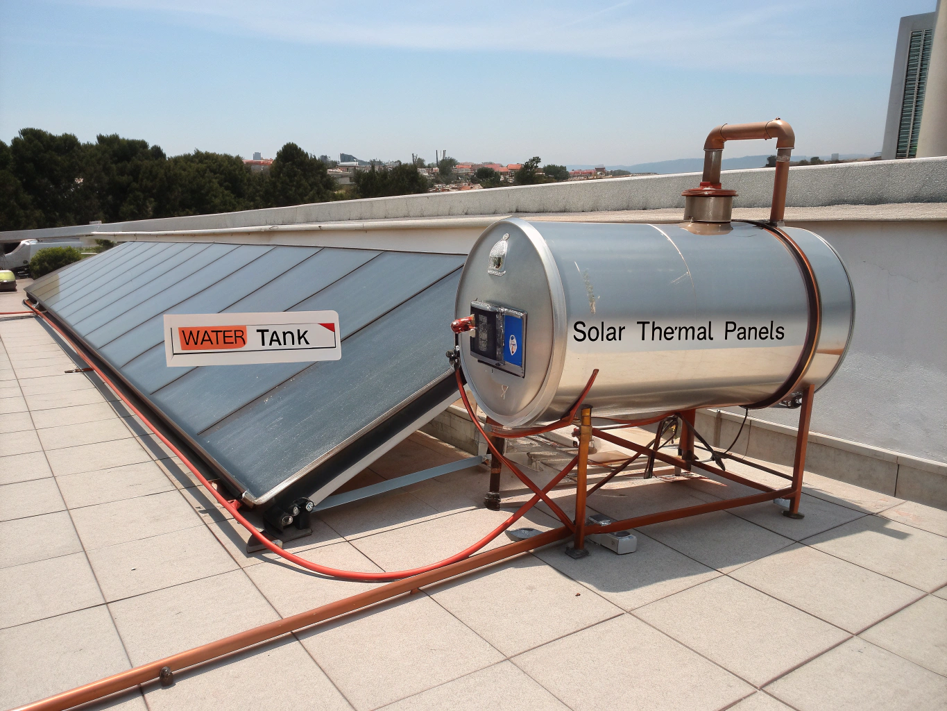 Diagrama de flujo de sistema solar térmico