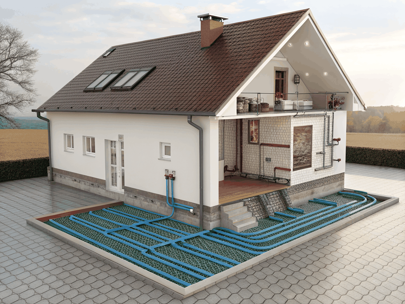 Sistema de suelo radiante instalado en vivienda de lujo