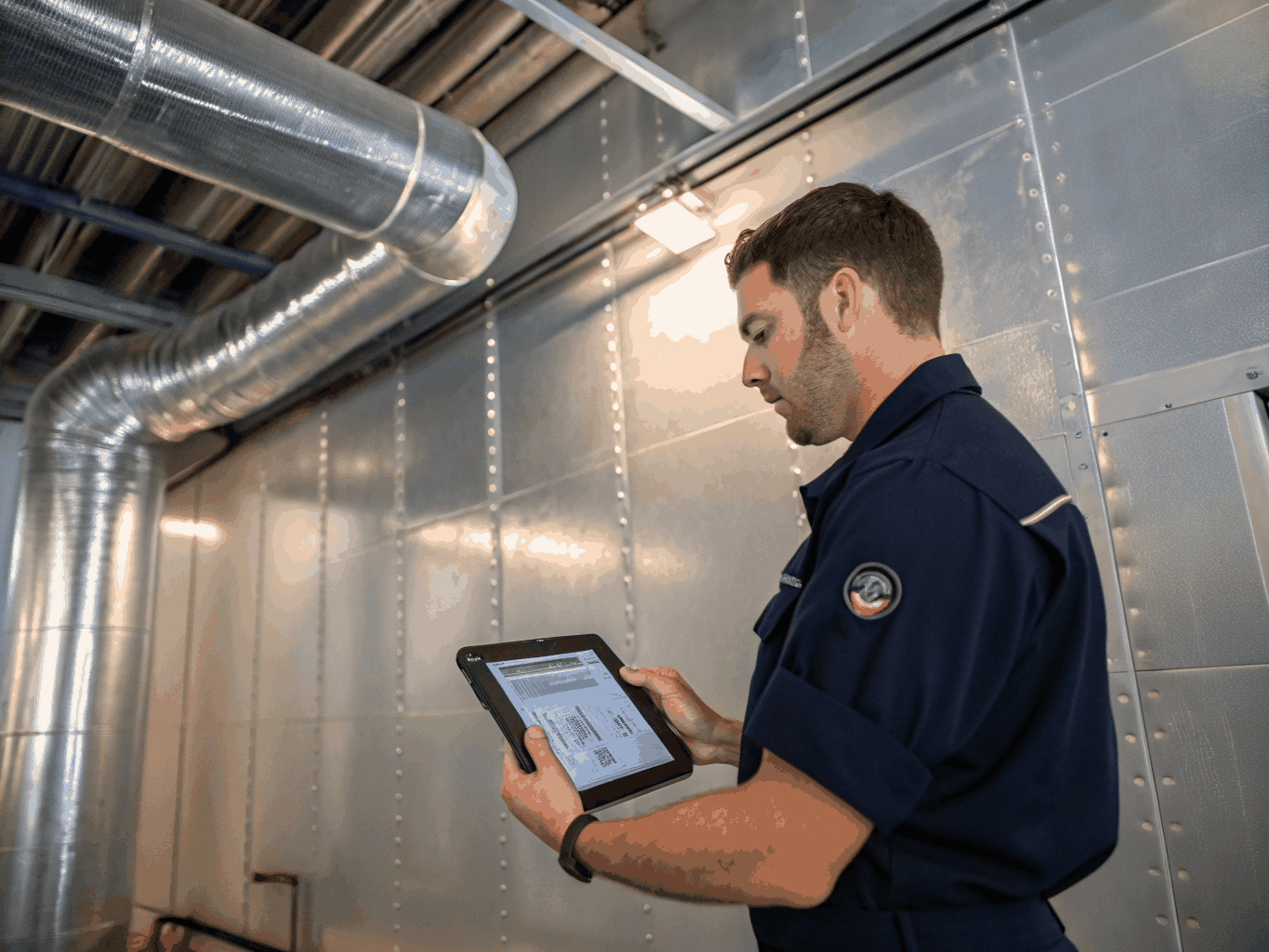 Técnico de ServiciosdeReparaciones instalando aire acondicionado en Murcia