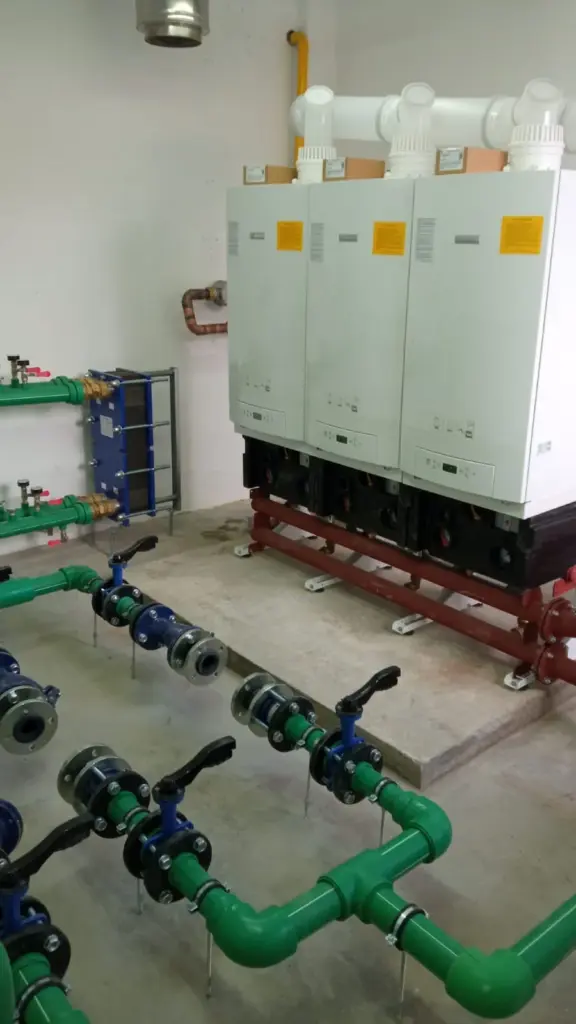 Water treatment equipment installed in a plant room